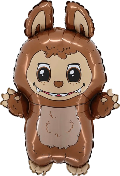 Folija balons "Bad Bunny Brown (Labubu)", 61 cm