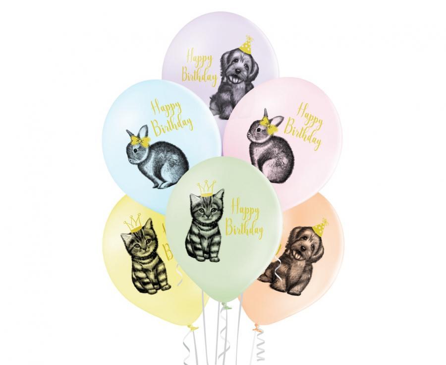 Lateksa baloni "Bday Pets", 1 gab