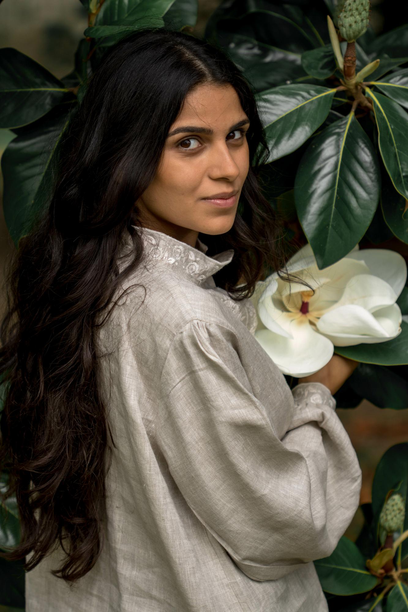 BLOUSE EN LIN NATUREL ORNé DE BRODERIE PAULINE