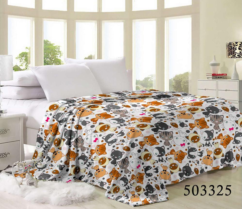 флисовый плед с рыжими котами