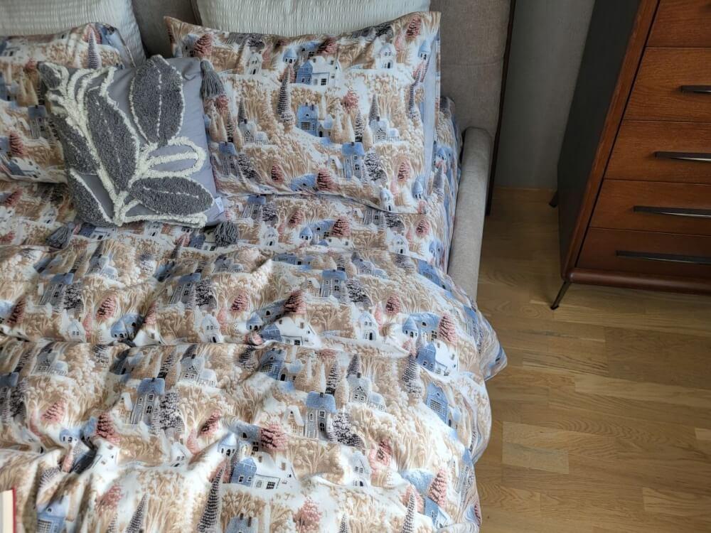 постельное белье фланель с домиками фото 1
