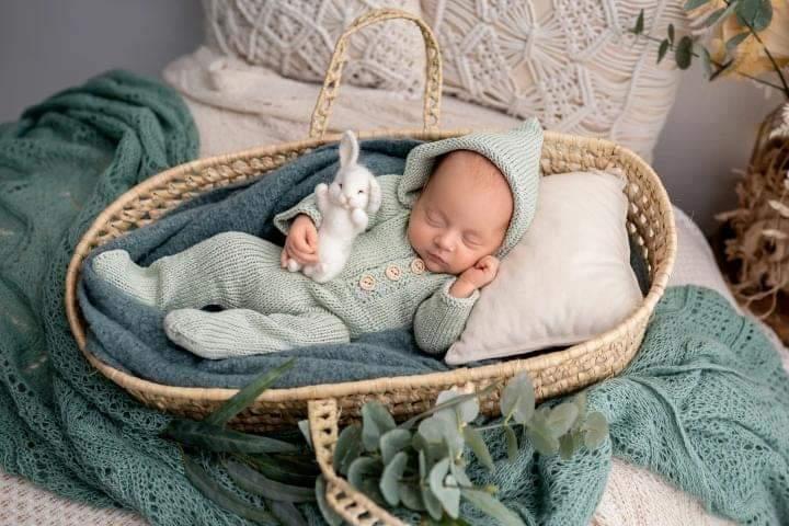 Overalls with hood long sleeves and closed long feet Cotton