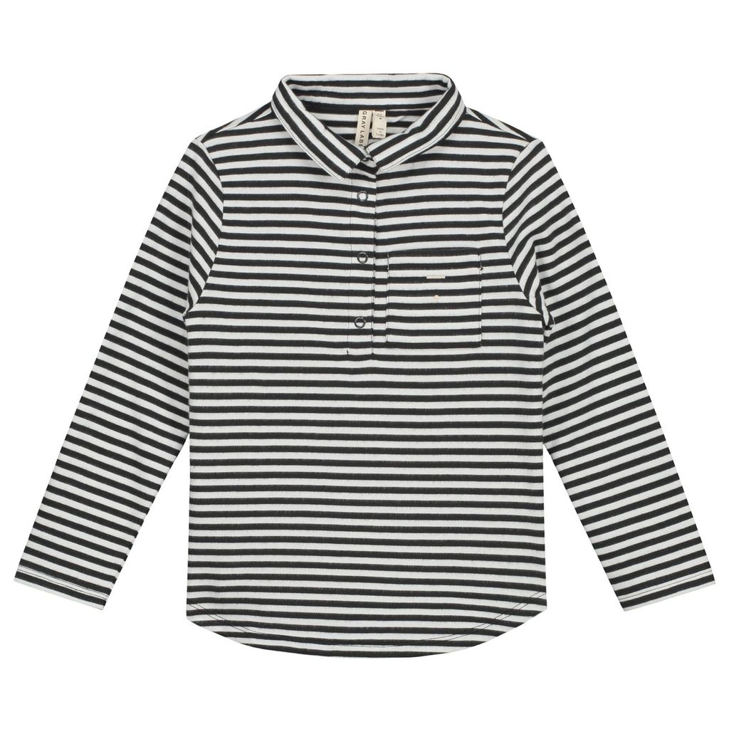 Лонгслив-поло Gray Label, білий/чорний