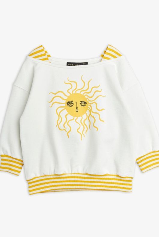 Світшот MINI RODINI "SUN", білий/жовтий