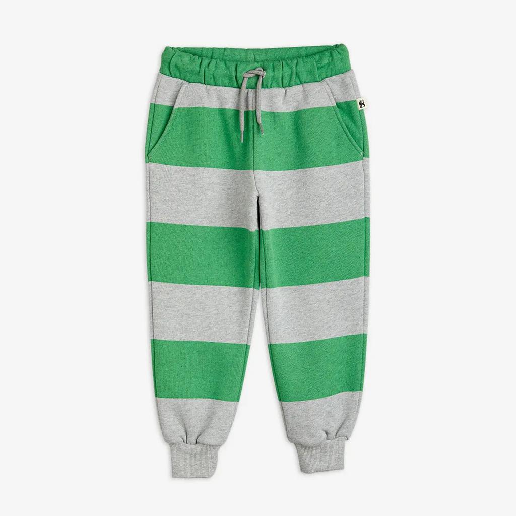 Штани MINI RODINI "STRIPE", сірий/зелений