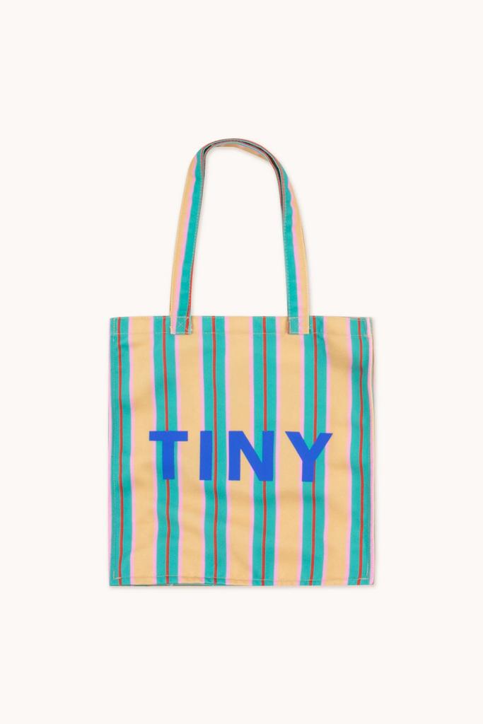Сумка-шопер Tinycottons “STRIPES 1”, бежевий/блакитний