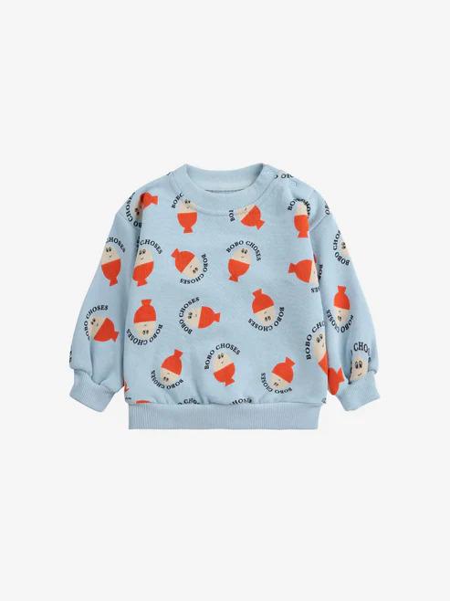 Світшот Bobo Choses "Morning Egg all over", блакитний