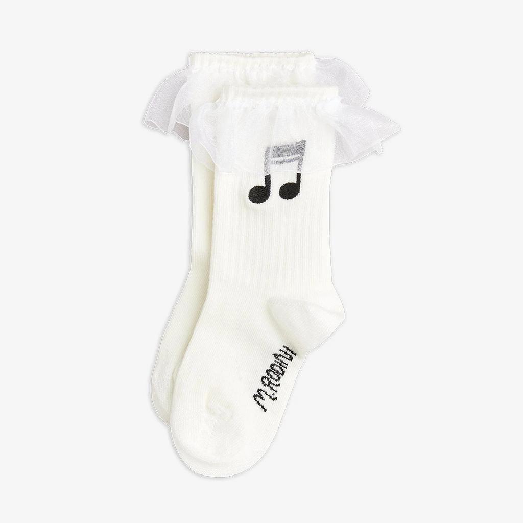Шкарпетки MINI RODINI "Note frill", білий