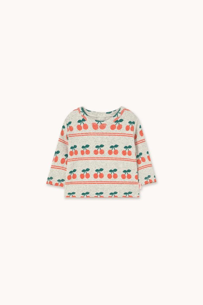 Лонгслів Tinycottons BABY "CHERRY", сірий