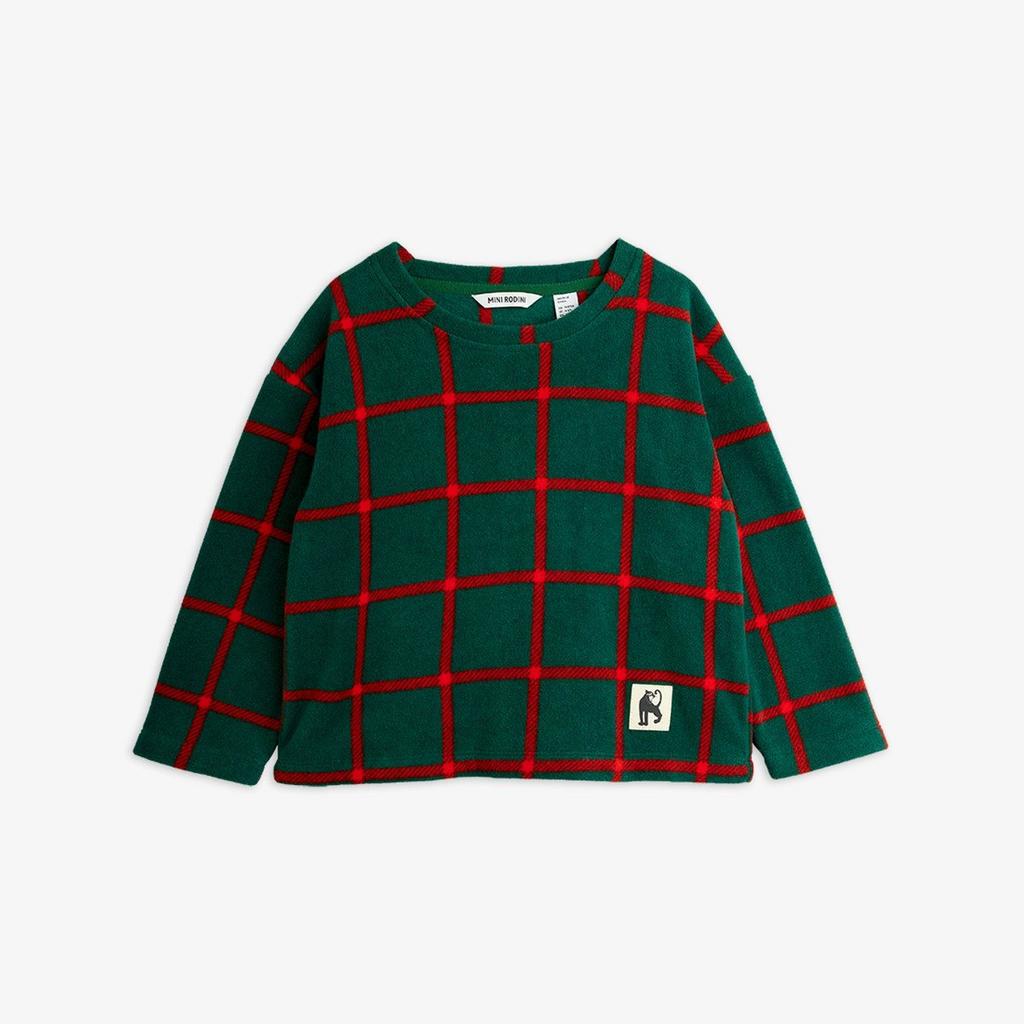 Флісовий лонгслів MINI RODINI "Plaid", зелений