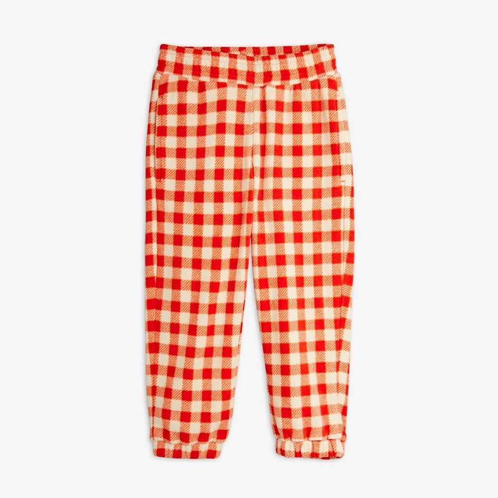 Флісові штани MINI RODINI "Gingham", червоний/білий
