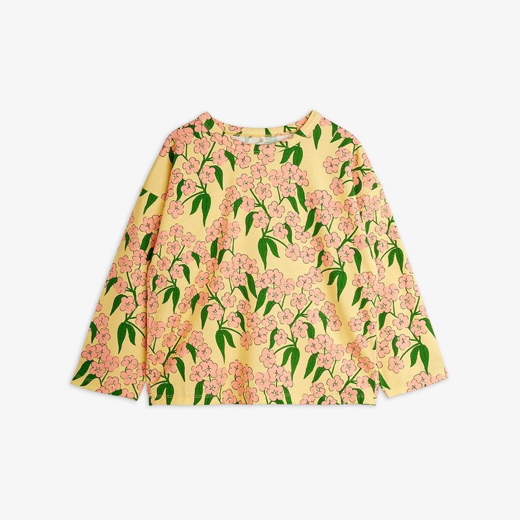 Лонгслів MINI RODINI "Alpine flowers", жовтий/рожевий
