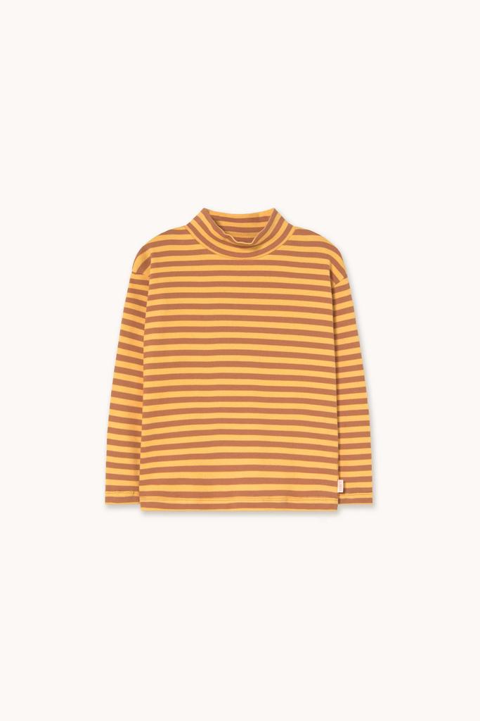 Лонгслів Tinycottons "STRIPES", коричневий/жовтий