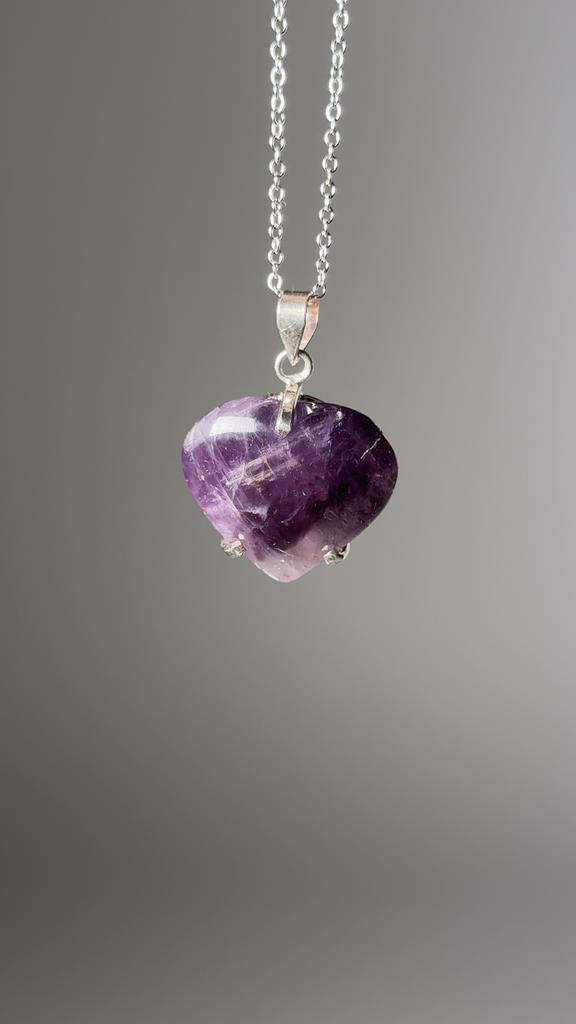 Heart-Shaped Amethyst Pendant