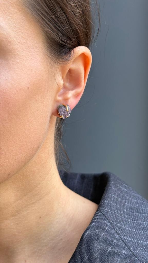 Raw Amethyst Earrings