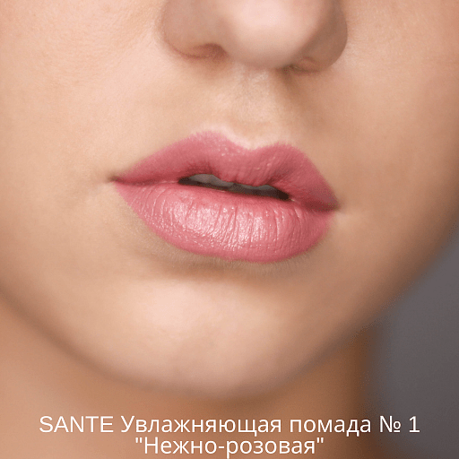 Помада губная 01 "Нежно-розовая", увлажняющая, Sante