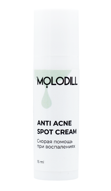 Крем для лица точечный ANTI ACNE SPOT CREAM Скорая помощь при воспалениях (15мл), Molodill