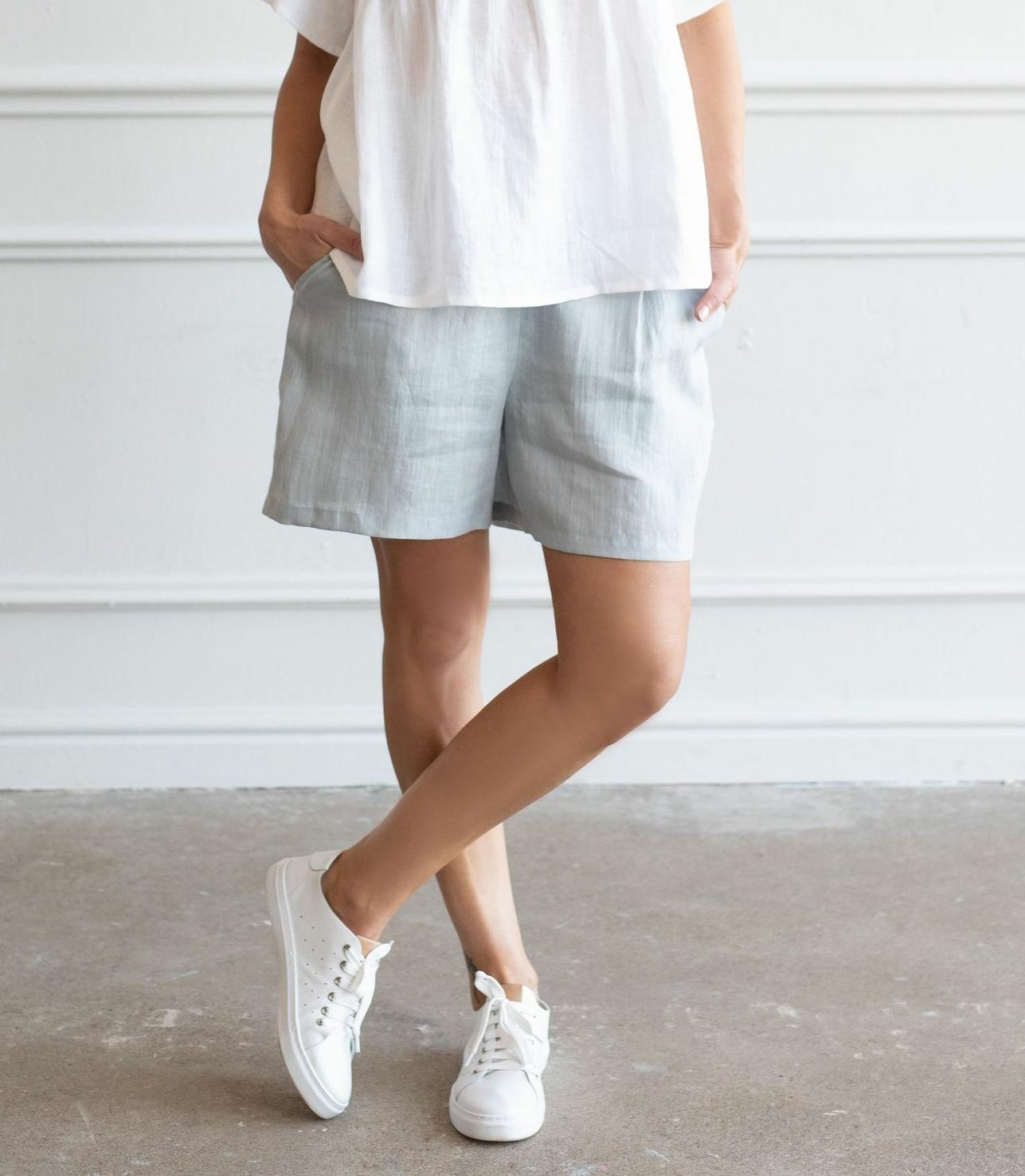Льняные шорты на резинке Unisex