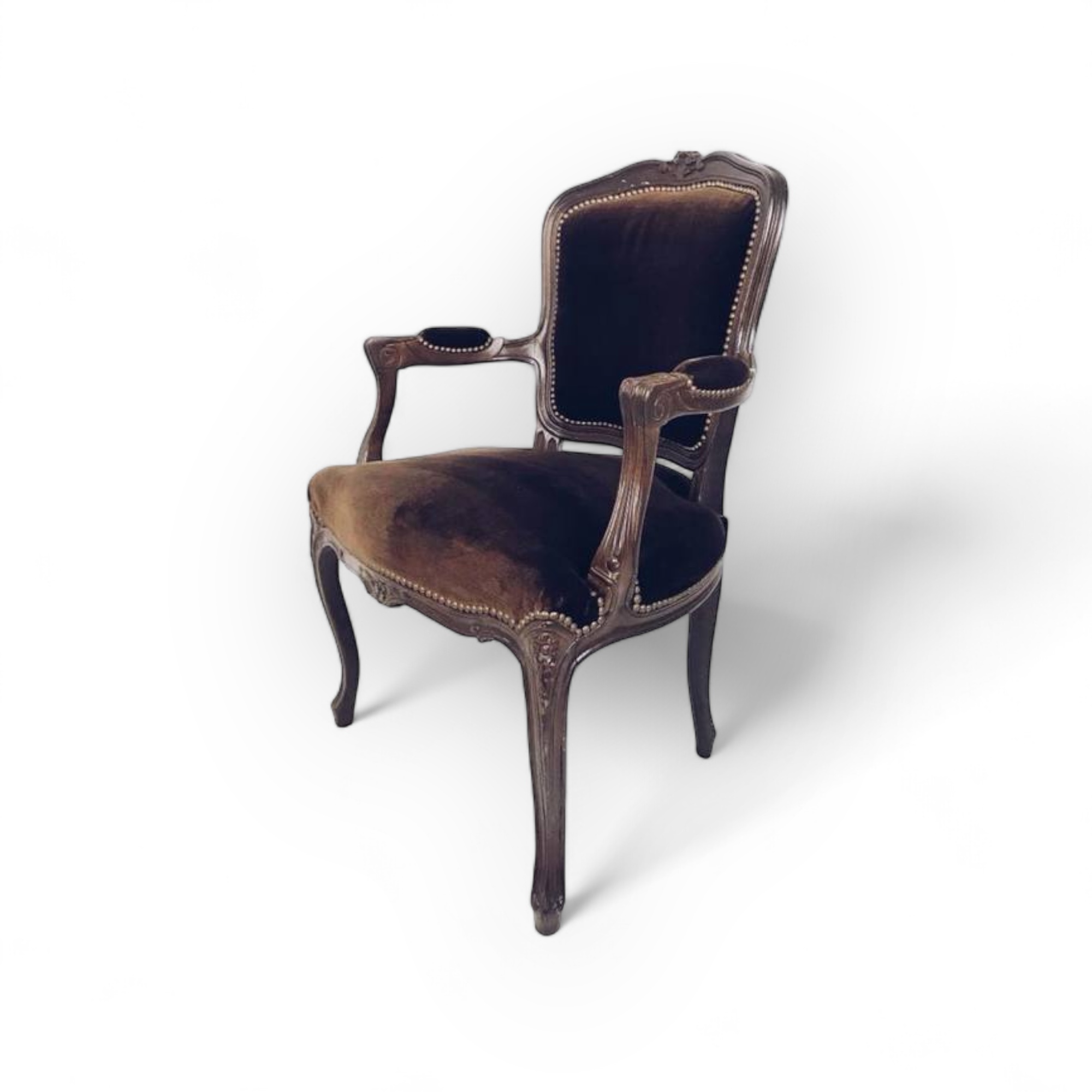 Крісло вінтаж велюр шоколад CH-026