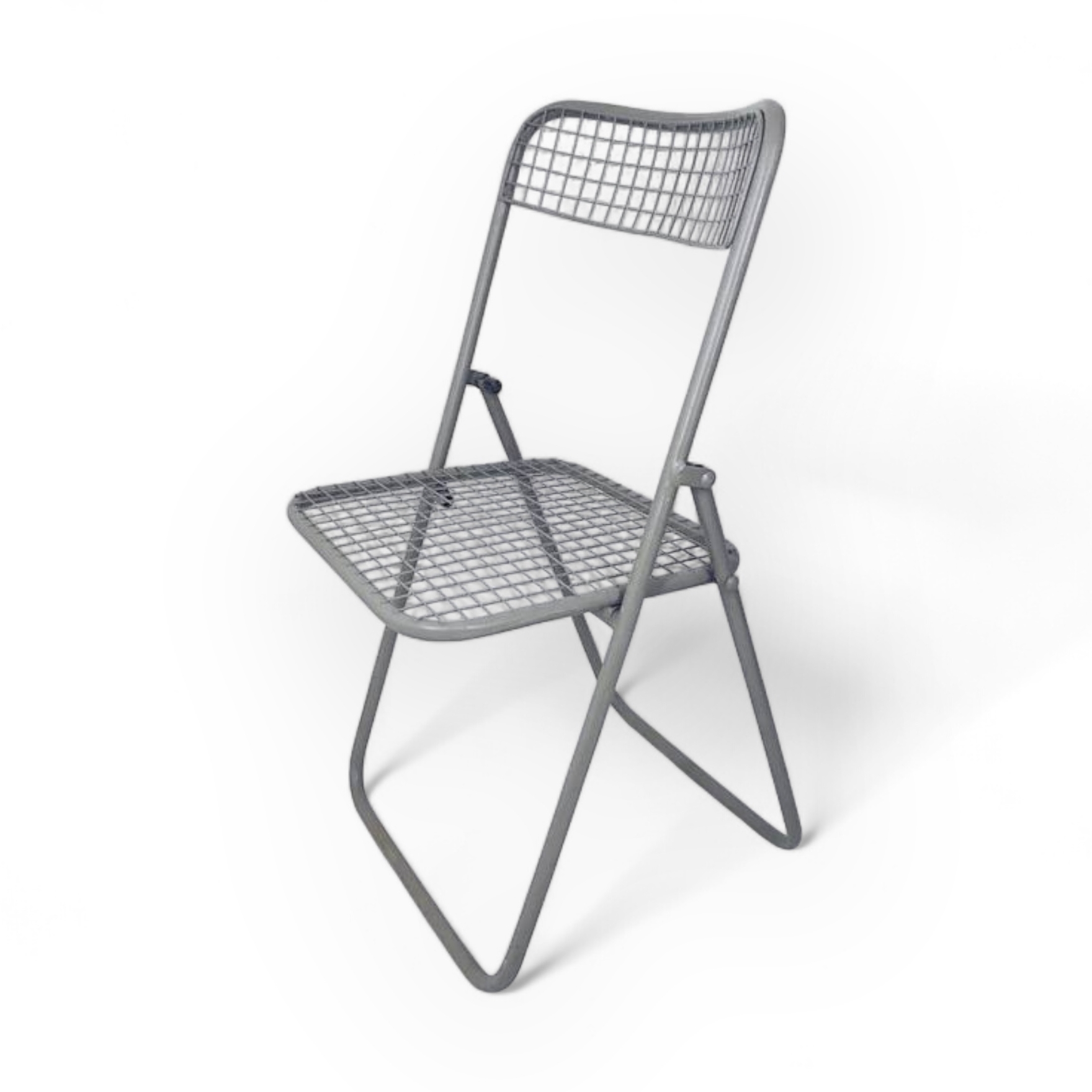 Стілець розкладний сірий метал ST-003