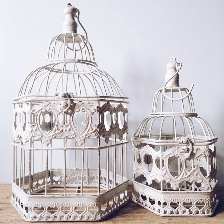 Клітка декоративна біла 1, метал