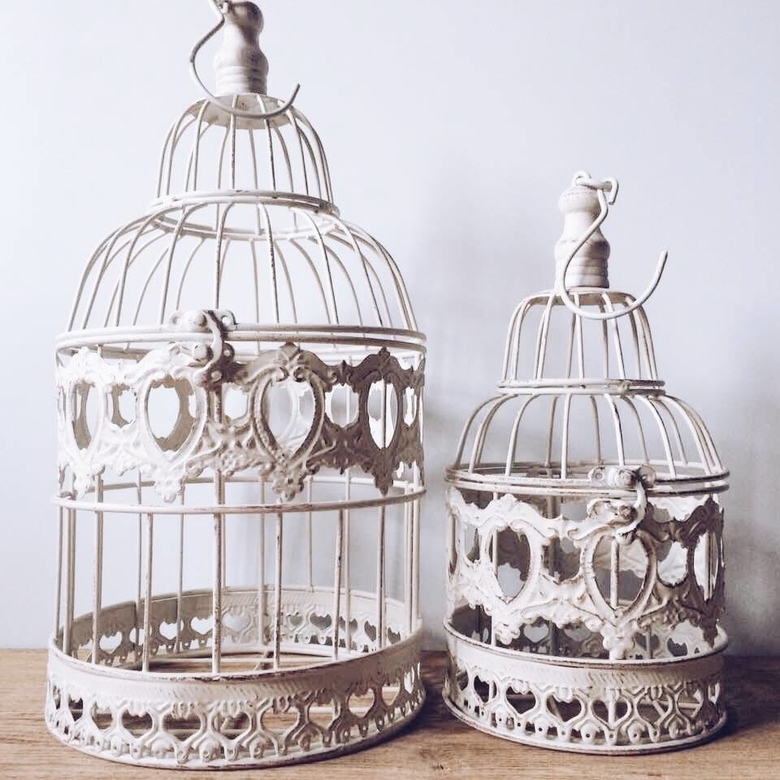 Клітка декоративна біла 2, метал