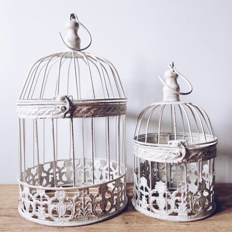 Клітка декоративна біла 3, метал