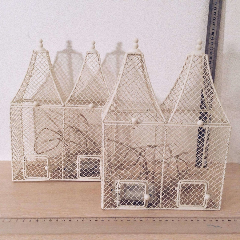 Клітка-будинок декоративний малий білий, метал