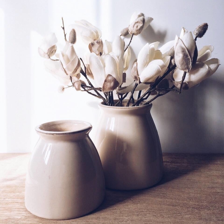 Ваза беж/ ваза з штучними квітами беж, кераміка VA-025