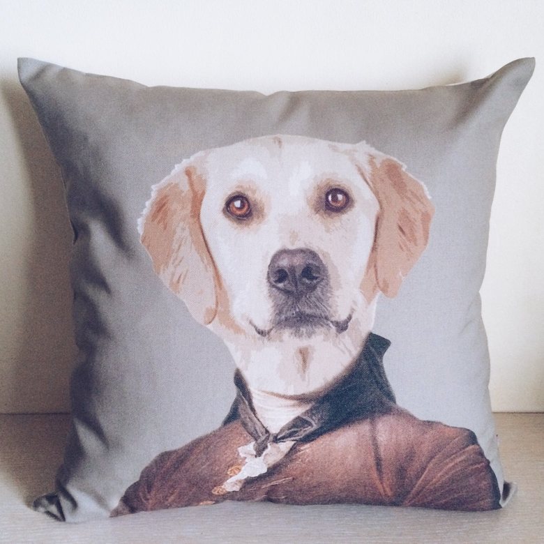 Подушка декоративна серія  "аристократи" лабрадор сірий PW-012