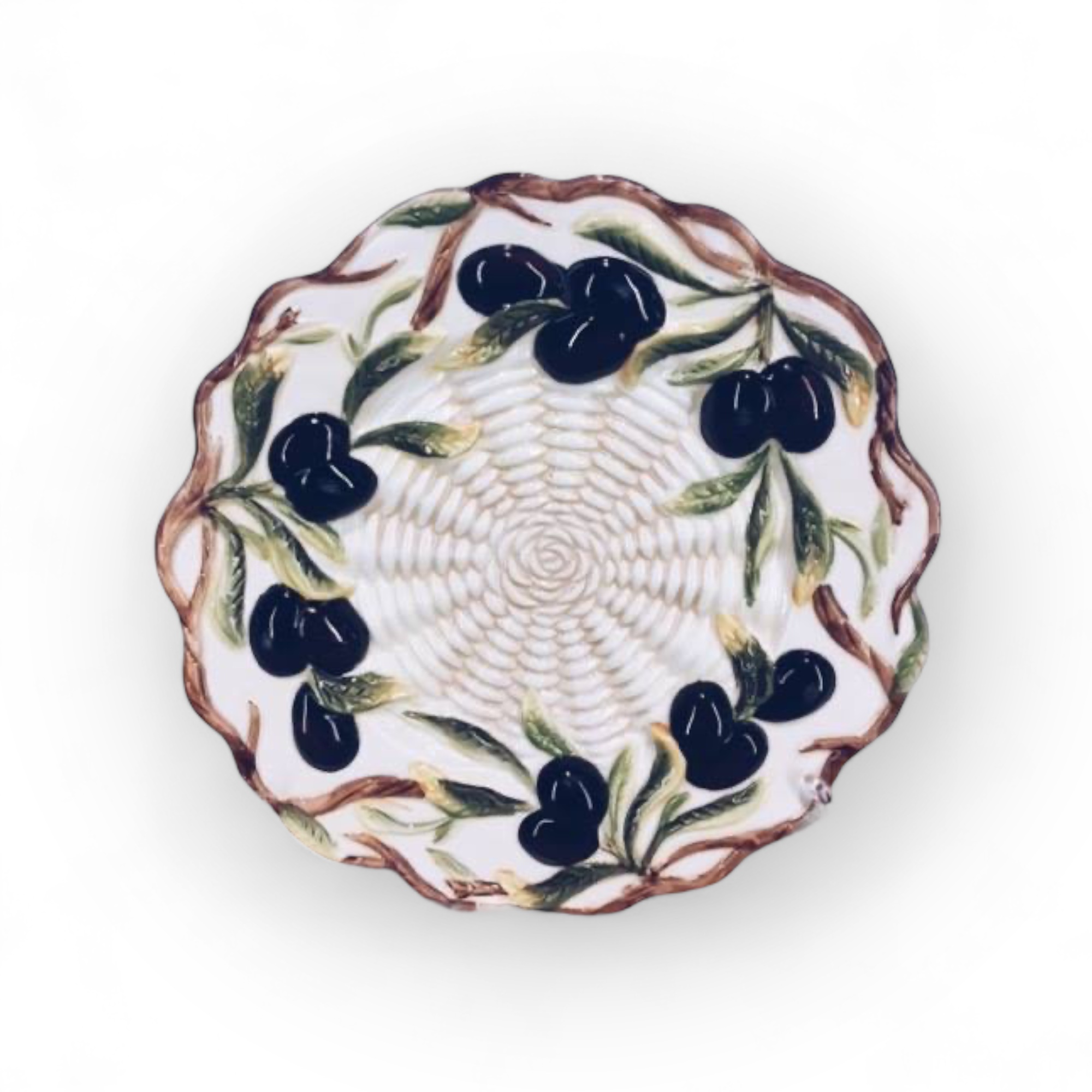 Тарілка декоративна "олива", кераміка