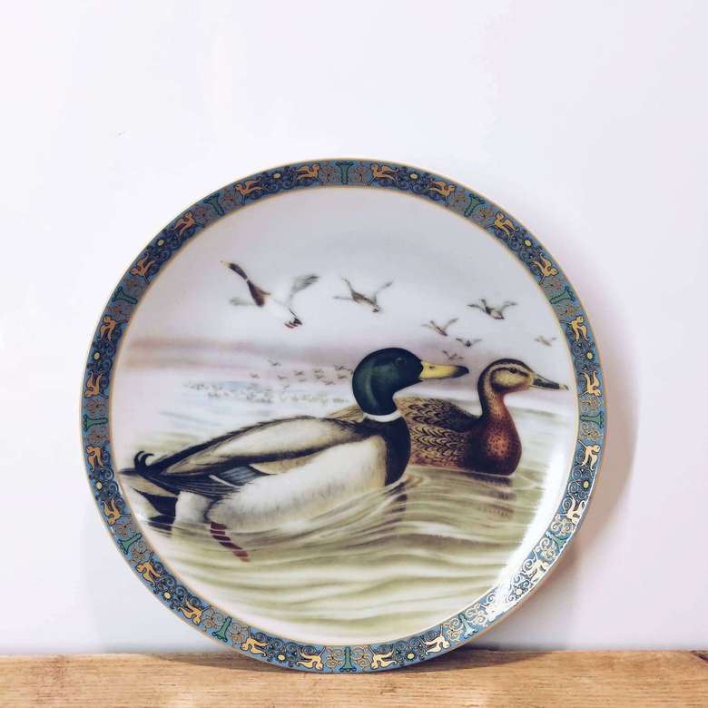Тарілка декоративна "дикі качки 2", кераміка