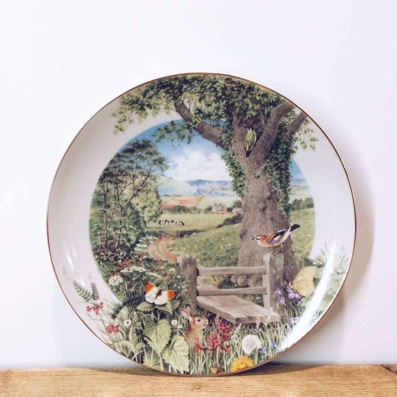 Тарілка декоративна "пейзаж", кераміка