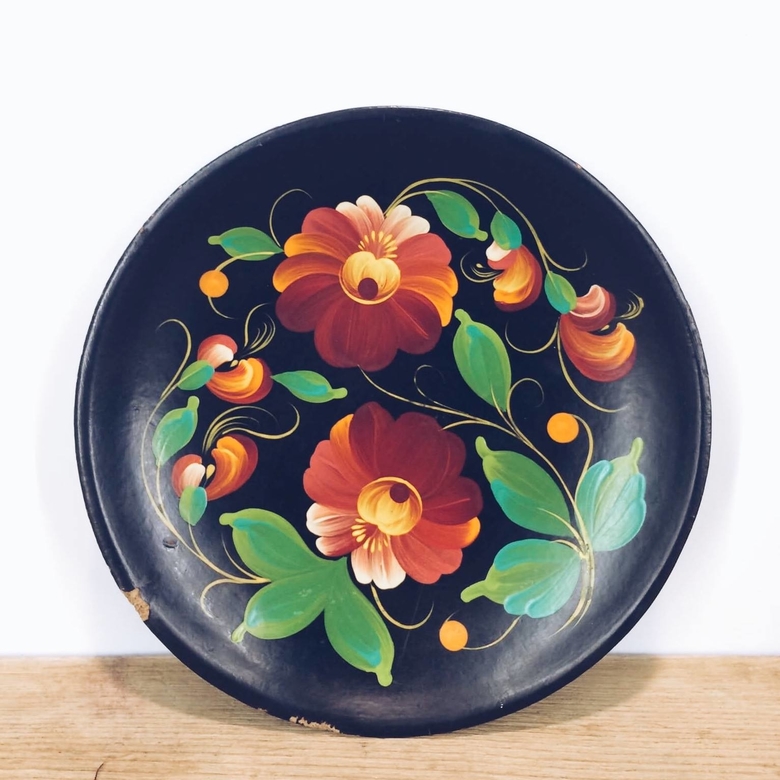 Тарілка декоративна "етно розпис", пап'є-маше