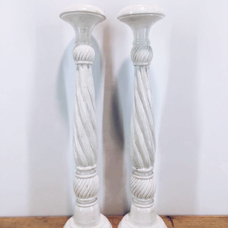 Підсвічний на одну свічку білий фігурний, полімер CA-045