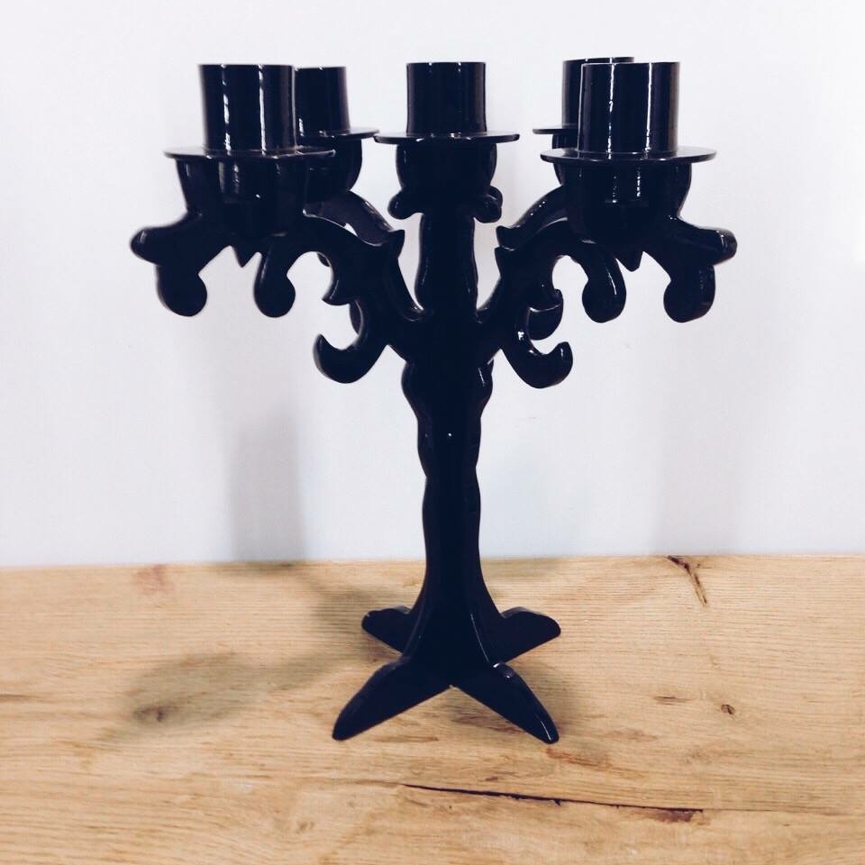 Канделябр на 4 свічки чорний, метал CA-048