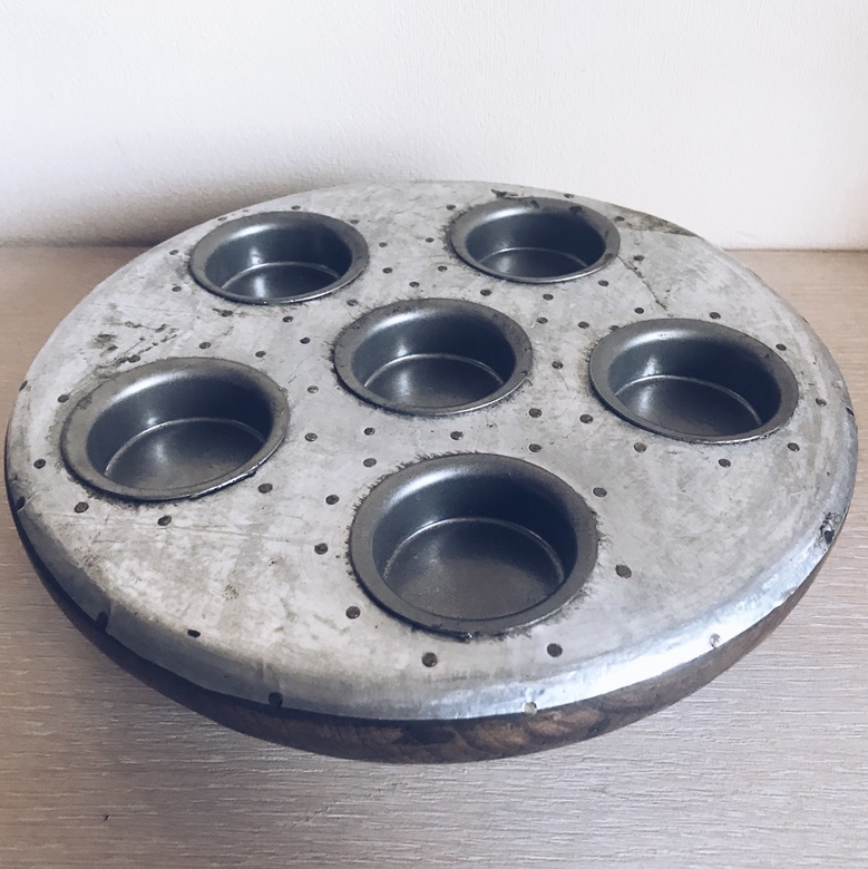 Підсвічник на 6 чайних свічок, дерево/метал CS-015