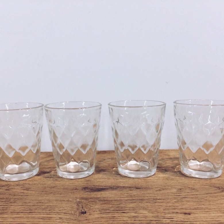 Підсвічники-склянки прозорі рельєфні, скло CS-020