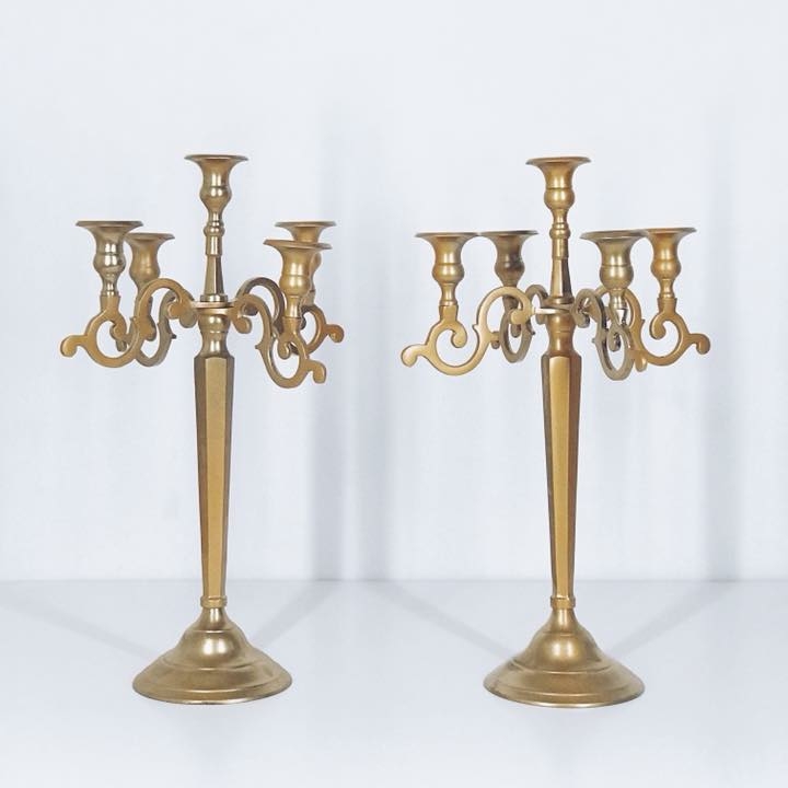 Канделябр золото на 5 свічок 60 см, метал CA-035