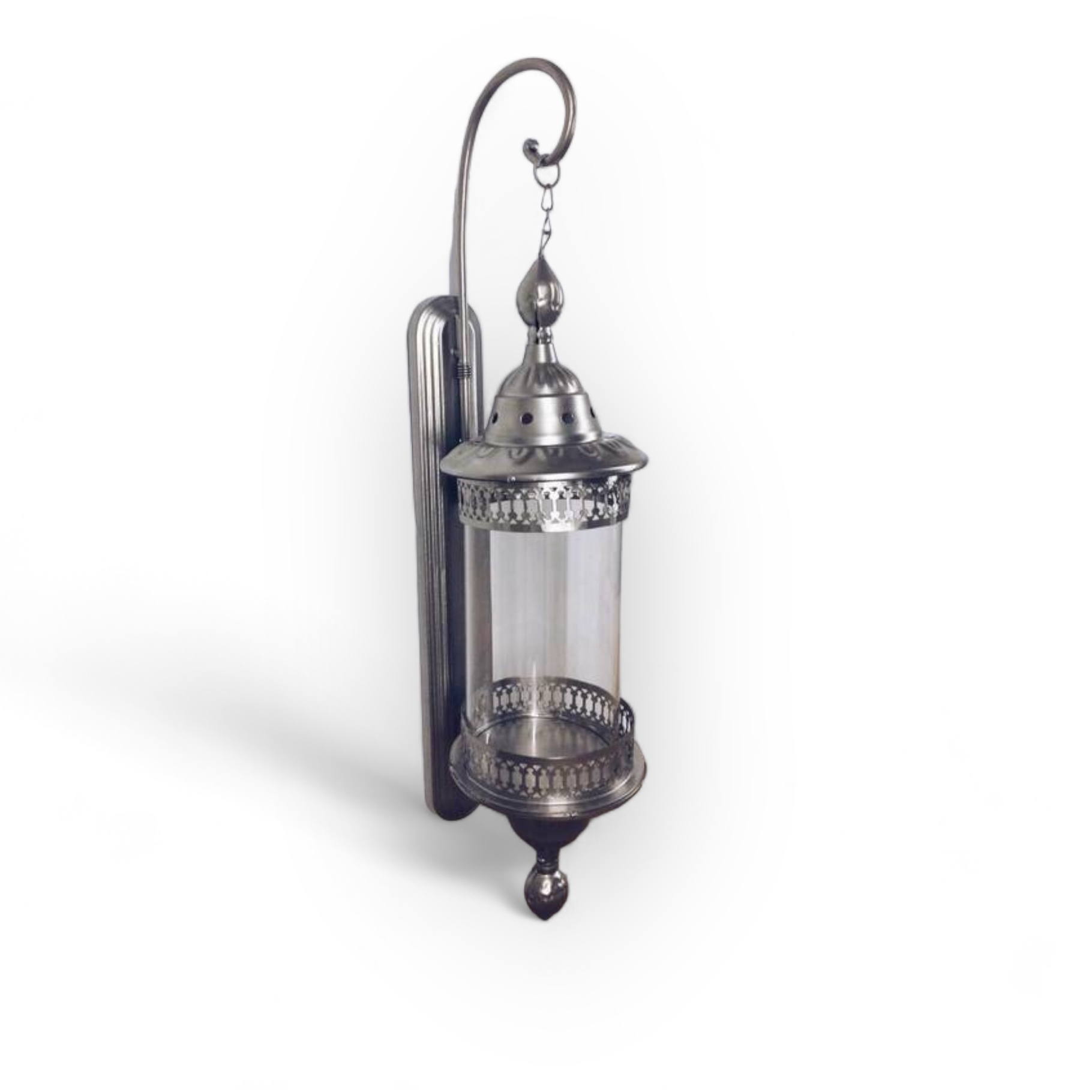 Ліхтар-підсвічник підвісний настінний, скло/метал CL-037