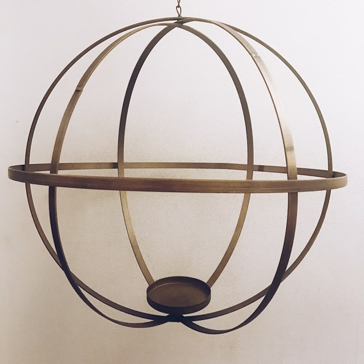 Підсвічник-підвіс "сфера" 60 см, метал/скло CL-023