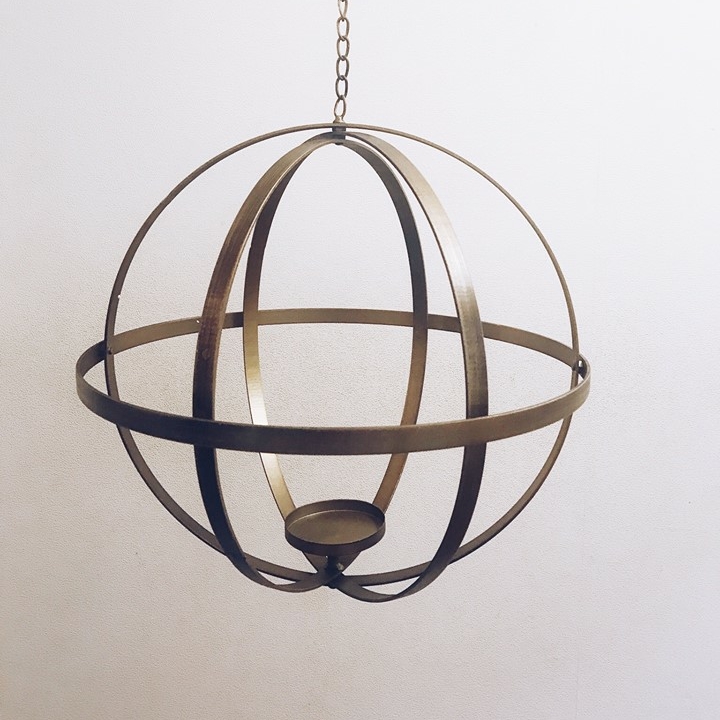 Підсвічник-підвіс "сфера" 38 см, метал/скло CL-024