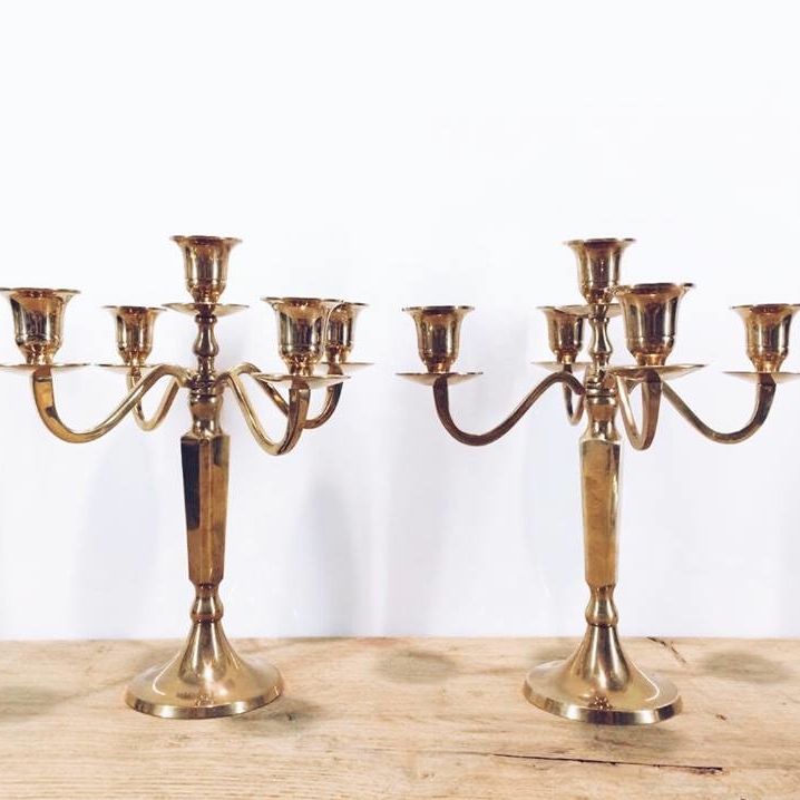 Канделябр на 5 свічок золото 25 см метал CA-046