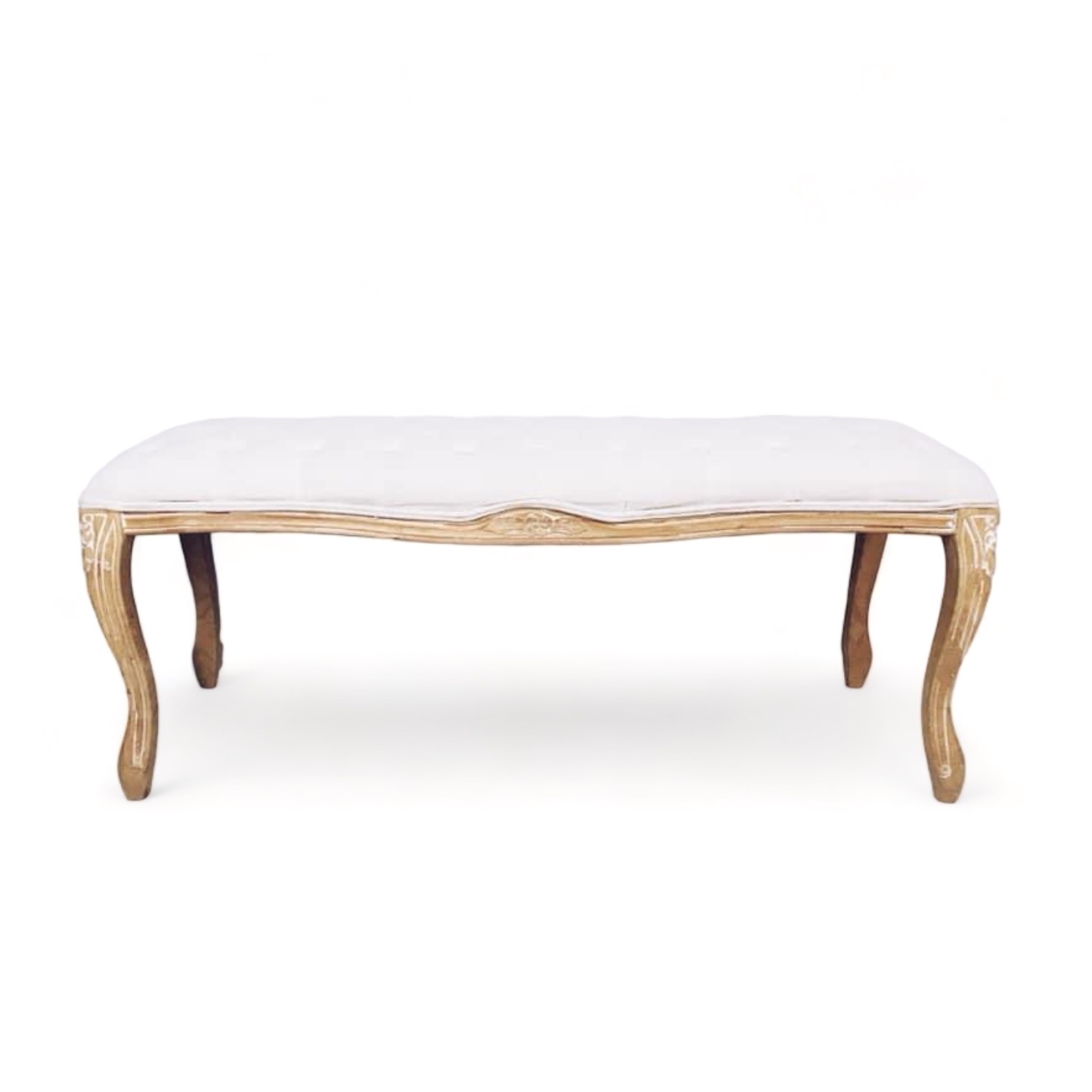 Банкетка біла класична, дерево/тканина BH-006