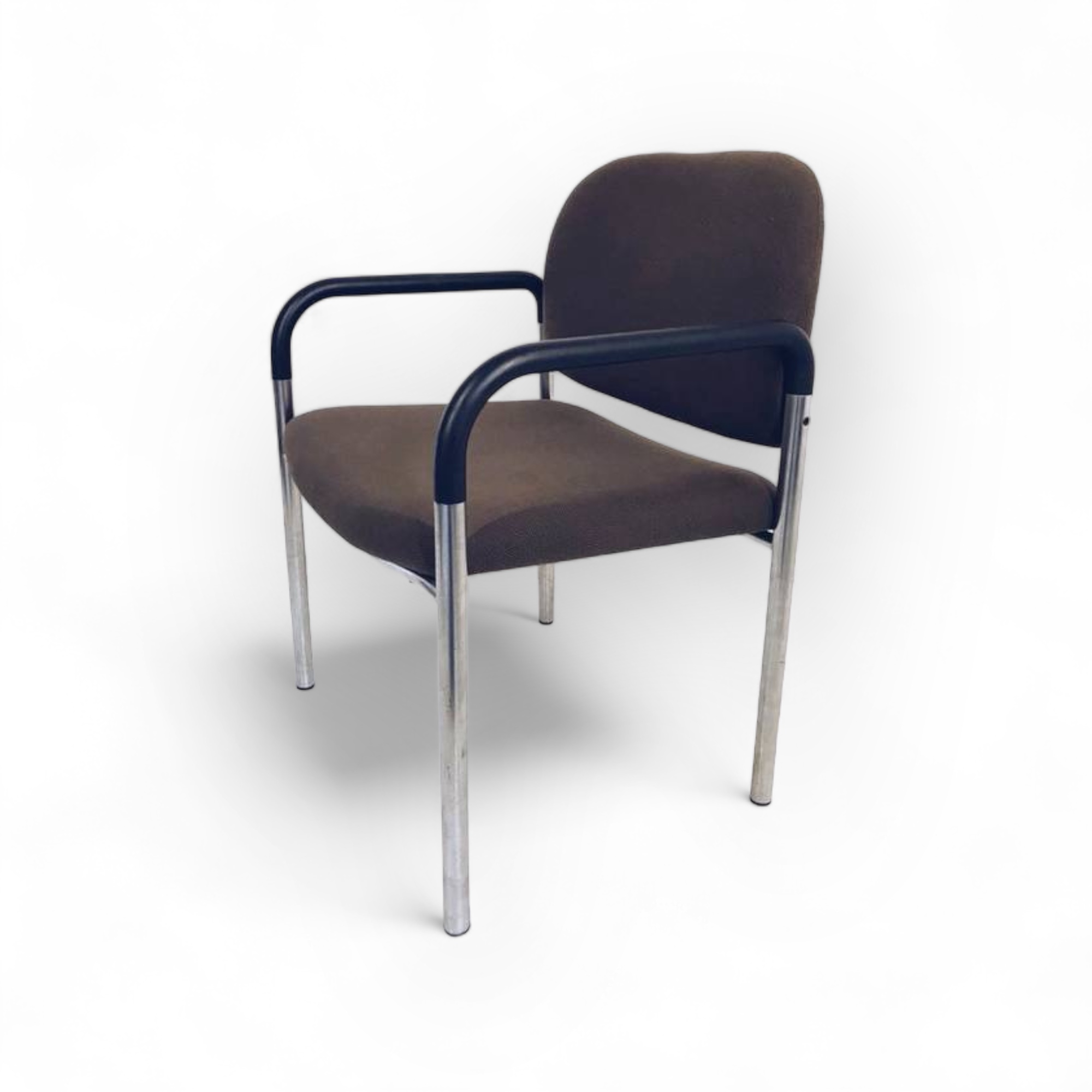 Крісло-стілець коричневий вінтаж, метал/тканина CH-063