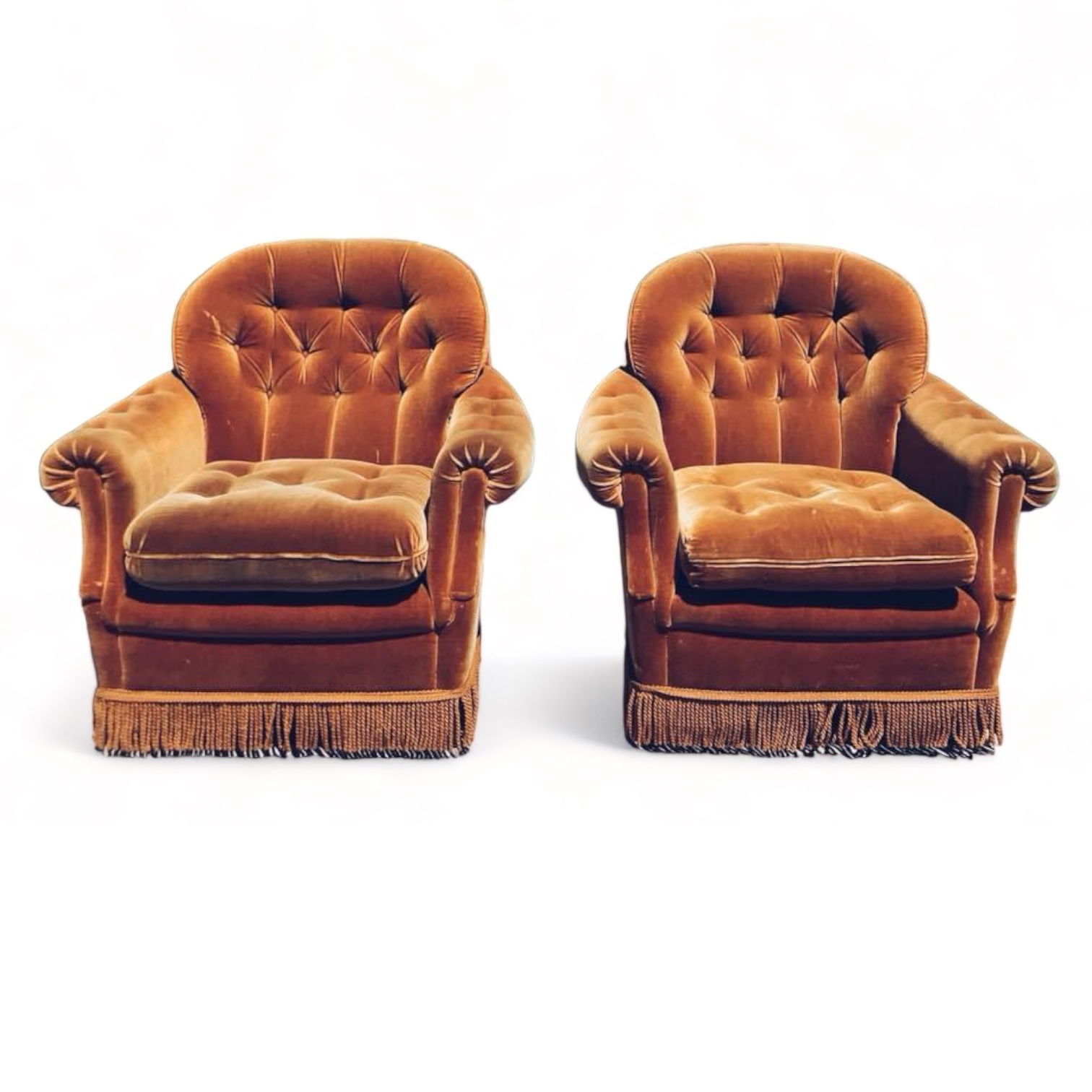 Крісла вінтажні рудий велюр CH-033