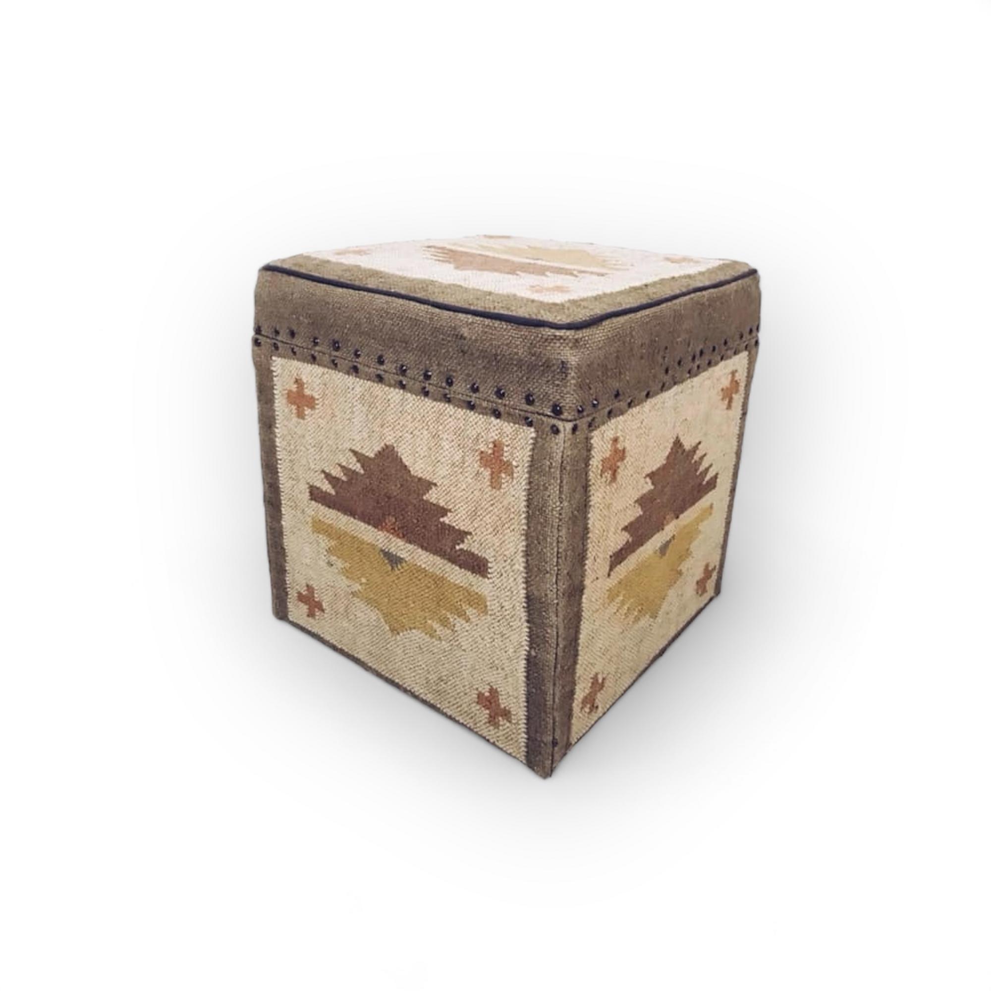 Пуф-ящик на каркасі беж/коричн, килим PF-012