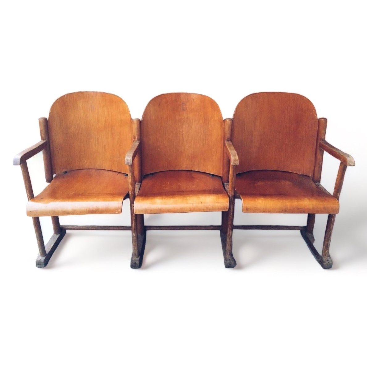 Крісла 3-х секційні відкидні вінтажні, дерево CH-044