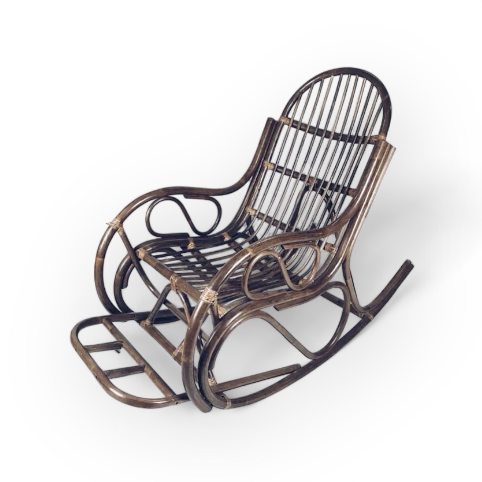 Крісло-качалка темне, ротанг CH-049