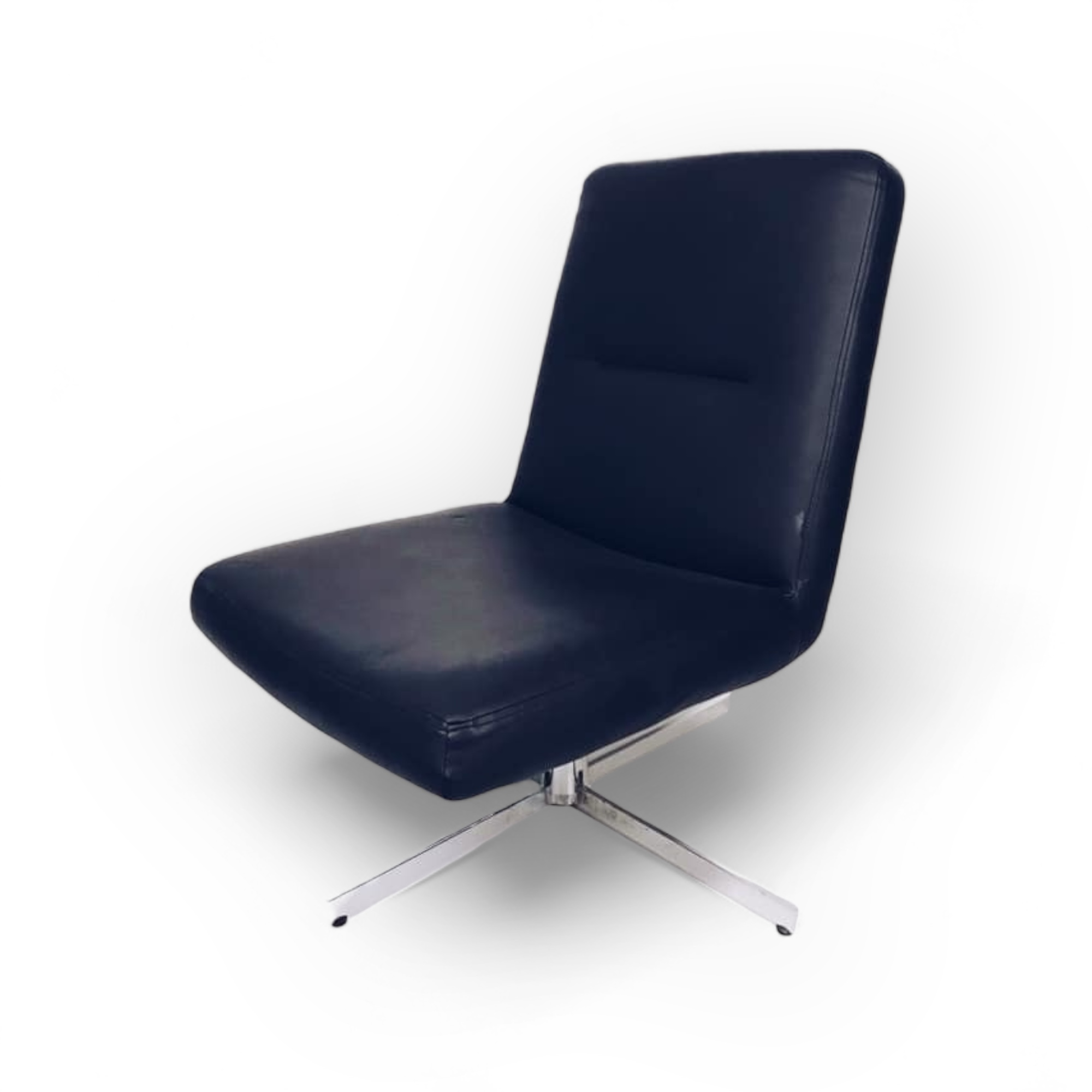 Крісло лаунж чорне, шт.шкіра/метал CH-054